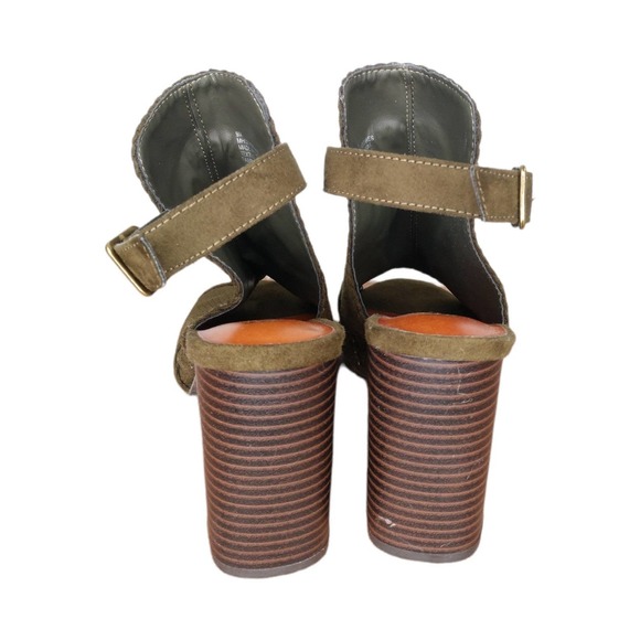 MIA Pat Perforated Heel Sandal Olive Size 9 - Picture 4 of 8